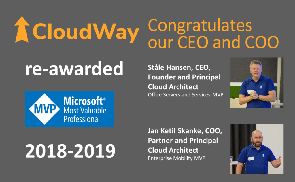 Congradulates the CEO and COO of cloudWay