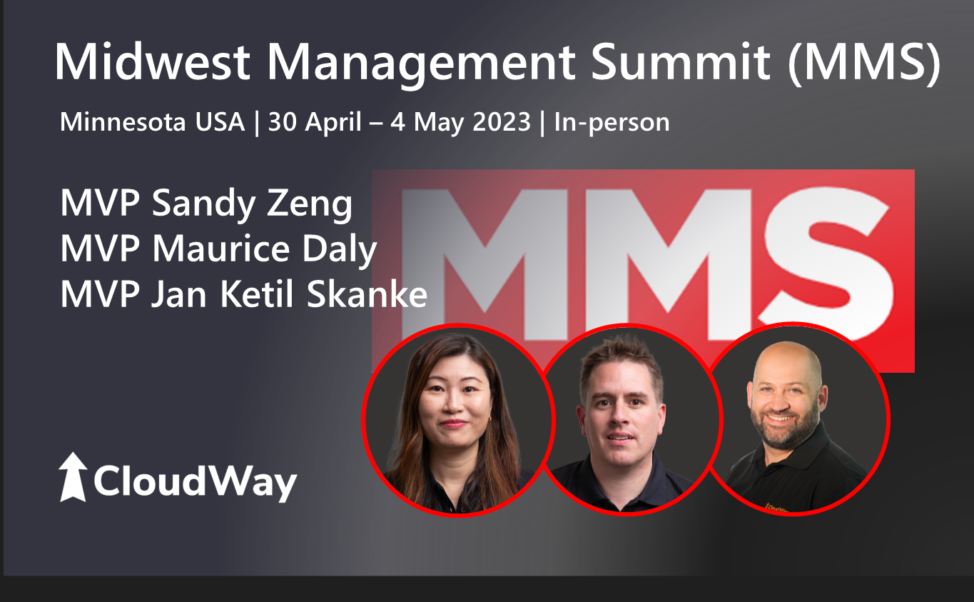 Image of MMS with Sandy Zeng, Maurice Daly and Jan Ketil Skanke in Cloudway